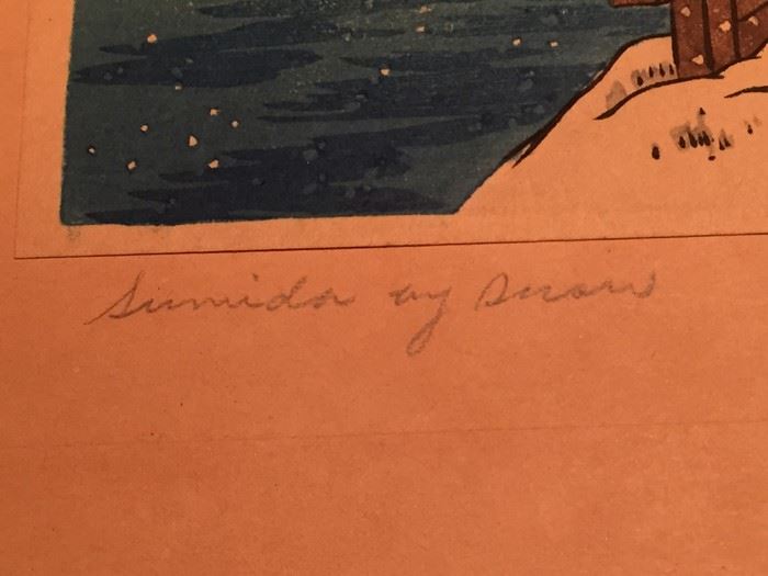 Shotei Japanese Woodblock Titled 'Sumida By Snow' [Photo 10]