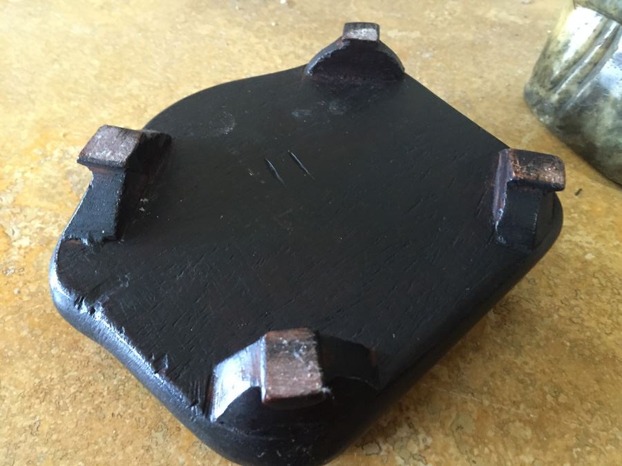 Finely Hand Carved Stone Statue On Custom Wood Base Measuring 12.5' Tall By 4.5' Wide [Photo 17]