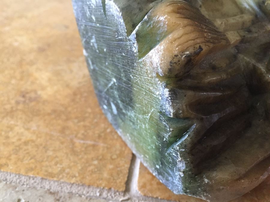 Finely Hand Carved Stone Statue On Custom Wood Base Measuring 12.5' Tall By 4.5' Wide [Photo 26]