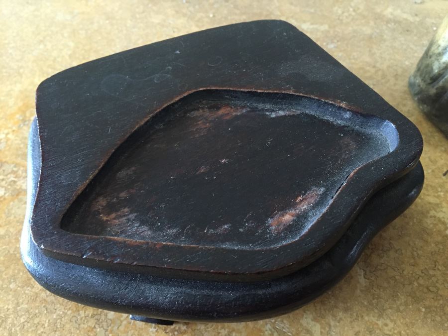 Finely Hand Carved Stone Statue On Custom Wood Base Measuring 12.5' Tall By 4.5' Wide [Photo 15]