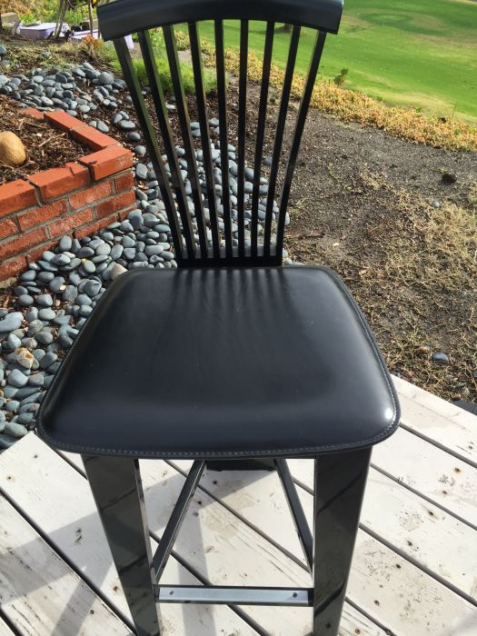 Pair Of Pietro Costantini Italian Black Lacquered Bar Stools - Estimate $800 [Photo 6]