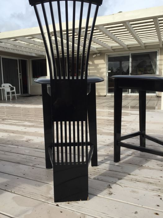 Pair Of Pietro Costantini Italian Black Lacquered Bar Stools - Estimate $800 [Photo 3]