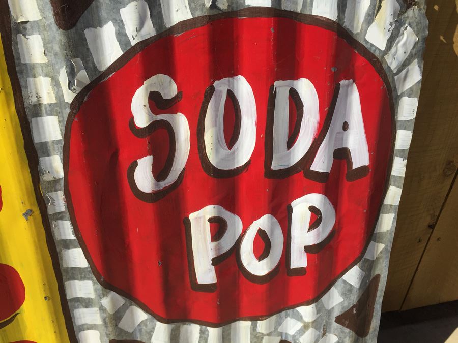 Painted Corrugated Metal Soda Pop Sign [Photo 3]