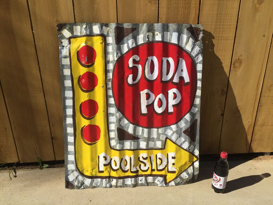 Painted Corrugated Metal Soda Pop Sign [Photo 2]