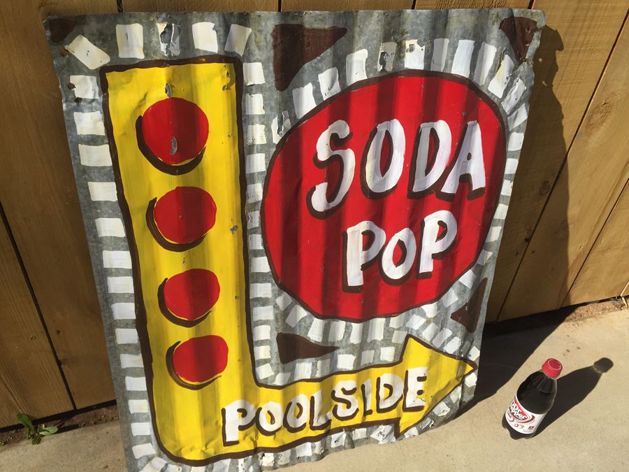Painted Corrugated Metal Soda Pop Sign [Photo 4]