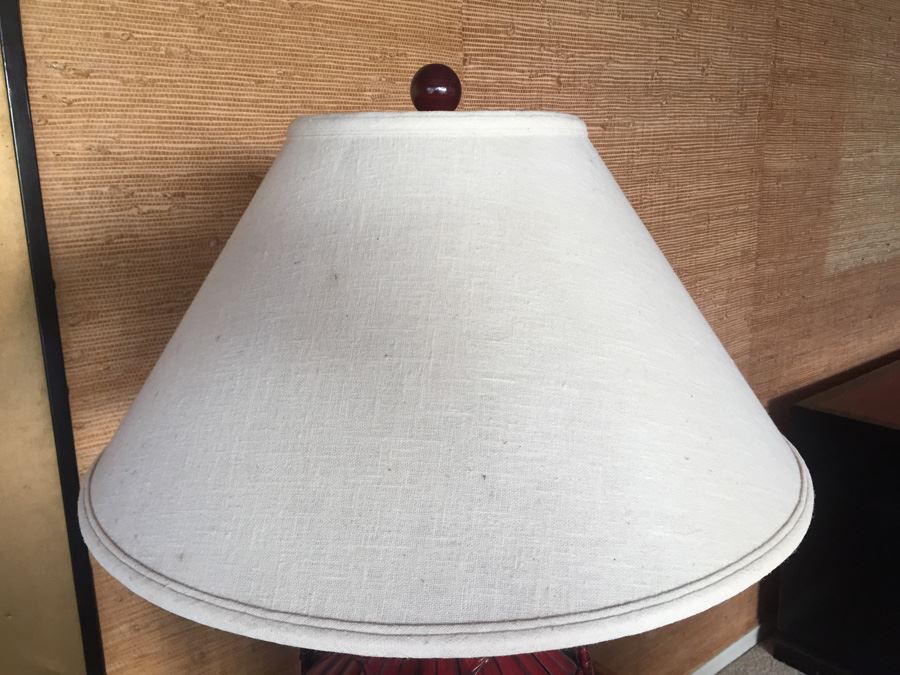 Red Bamboo Table Lamp [Photo 3]