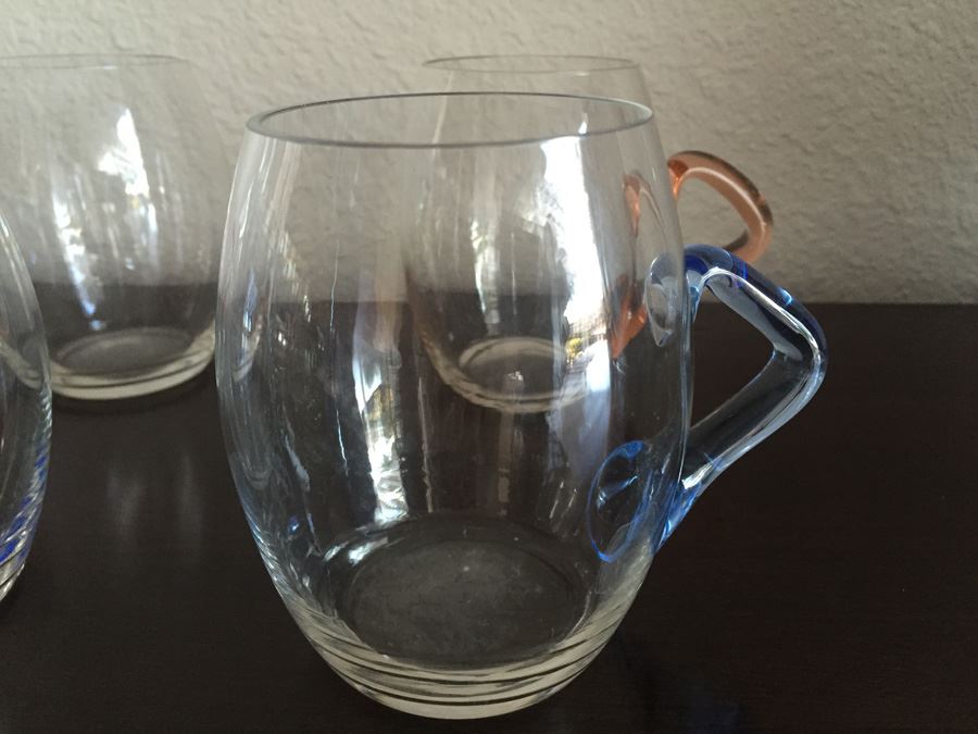 Set Of Six Colored Handle Glasses [Photo 5]