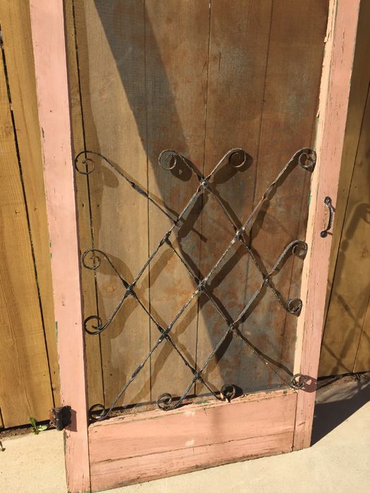 Vintage Shabby Chic Door With Metal Ornamentation [Photo 4]
