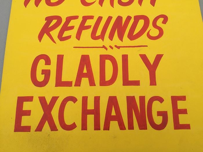 Vintage Hand Painted Retail Sign On Board [Photo 4]