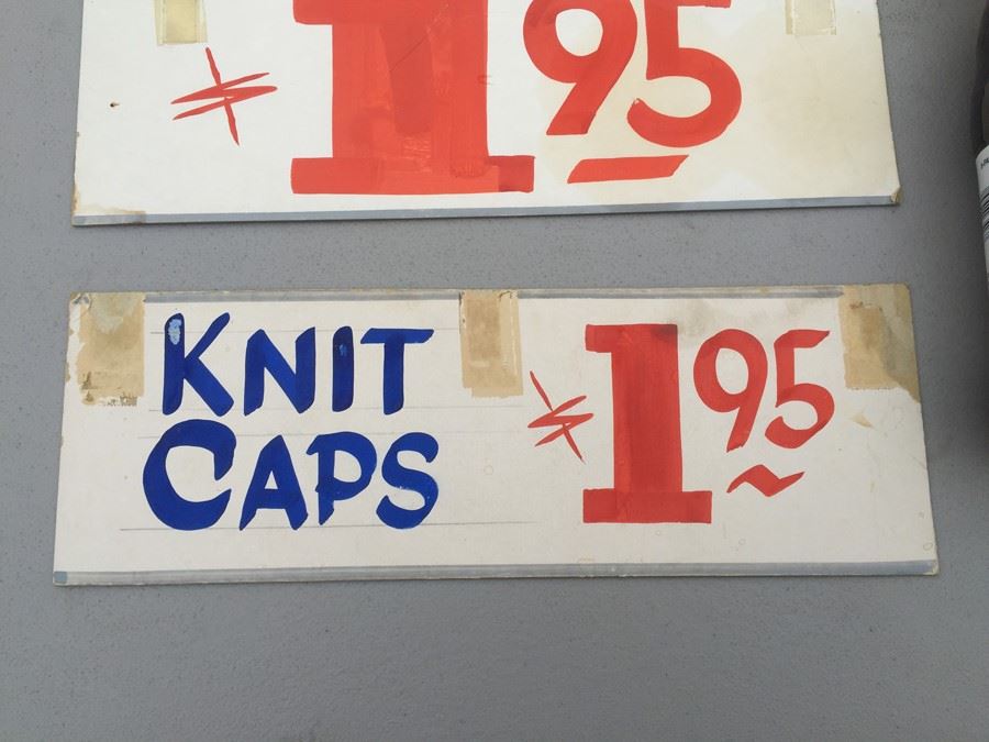 Vintage Hand Painted Retail Signs On Board [Photo 4]