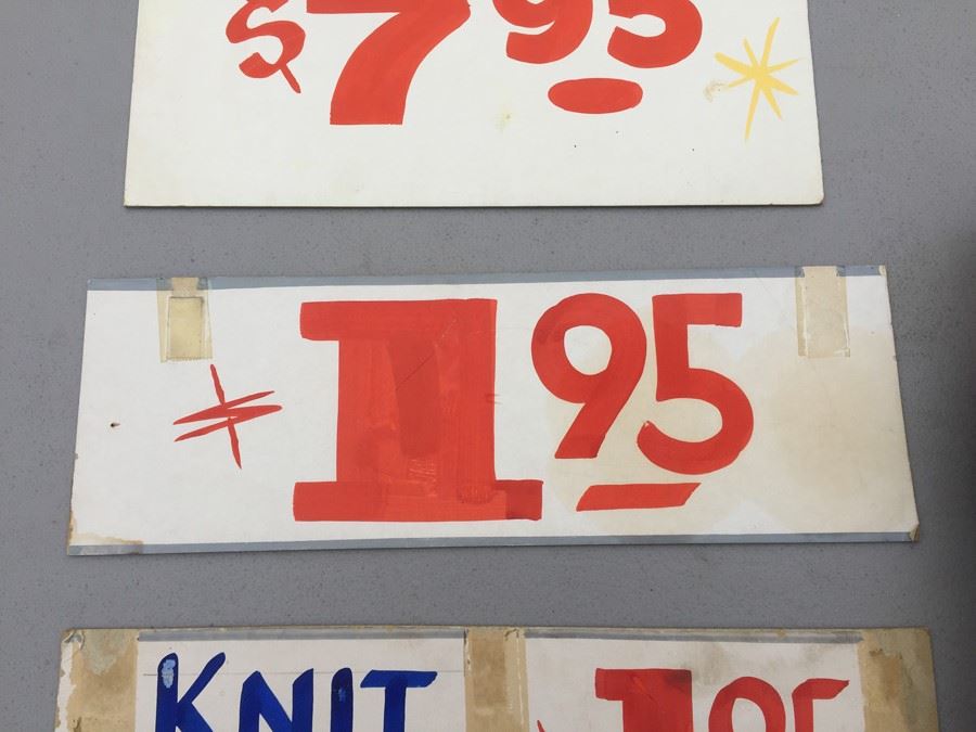Vintage Hand Painted Retail Signs On Board [Photo 3]