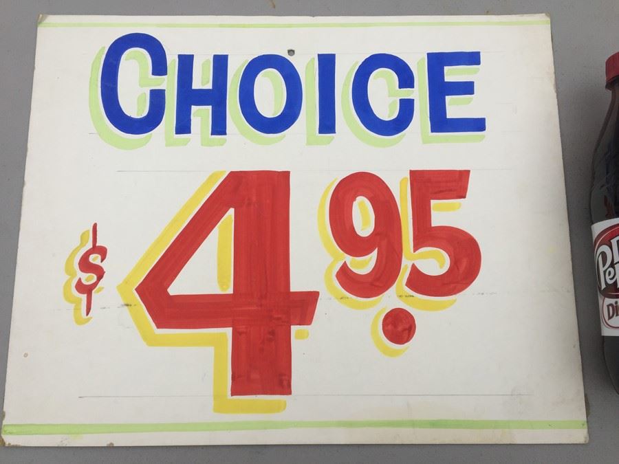 Vintage Hand Painted Retail Sign On Board [Photo 2]