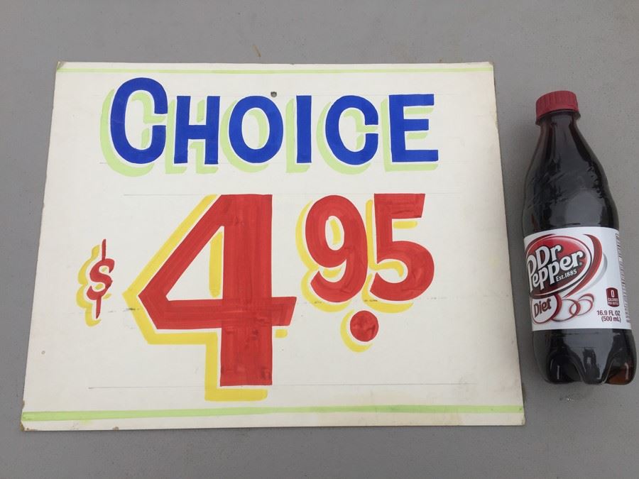 Vintage Hand Painted Retail Sign On Board