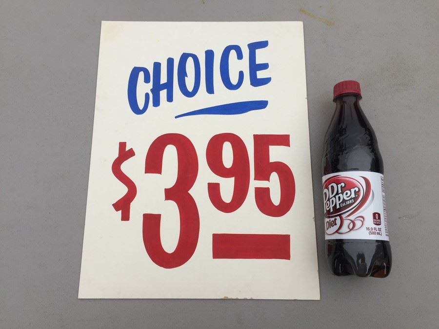 Vintage Hand Painted Retail Sign On Board