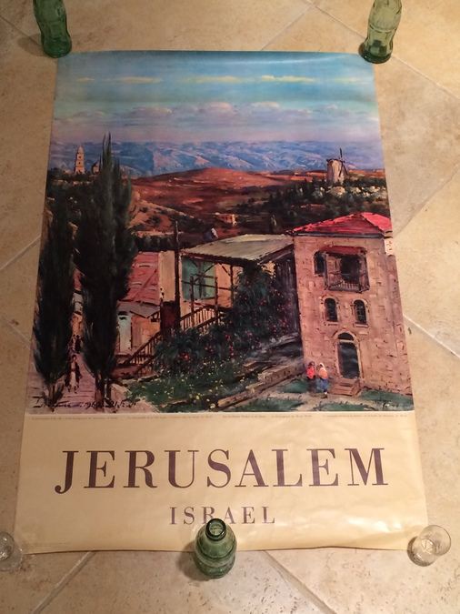 Original Vintage Jerusalem Israel Travel Poster [Photo 1]