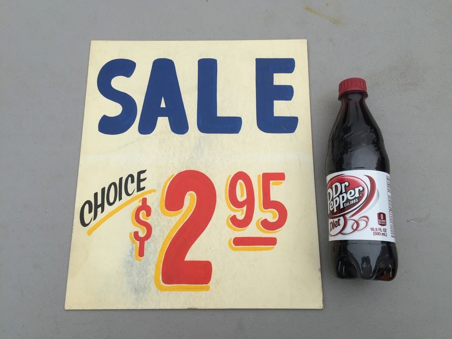 Vintage Hand Painted Retail Sign On Board