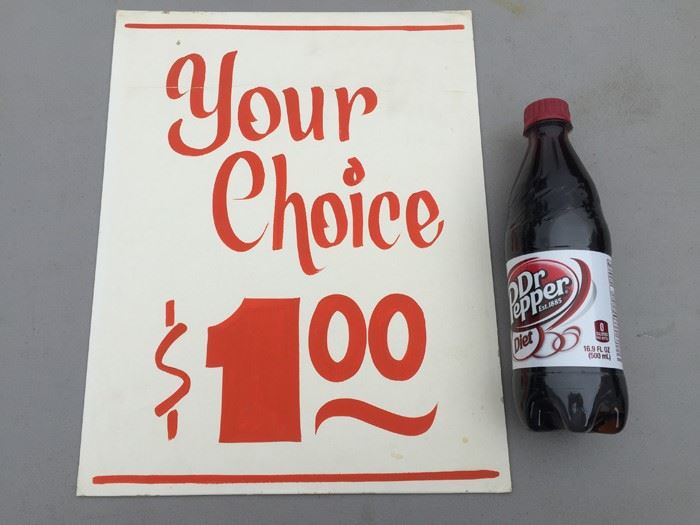 Vintage Hand Painted Retail Sign On Board