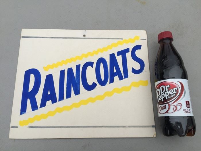 Vintage Hand Painted Retail Sign On Board