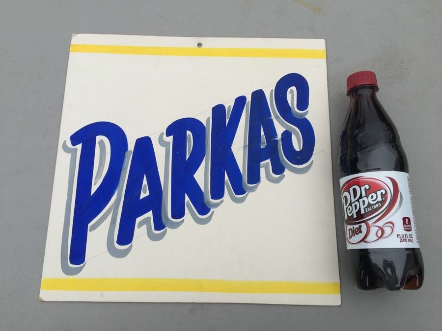 Vintage Hand Painted Retail Sign On Board