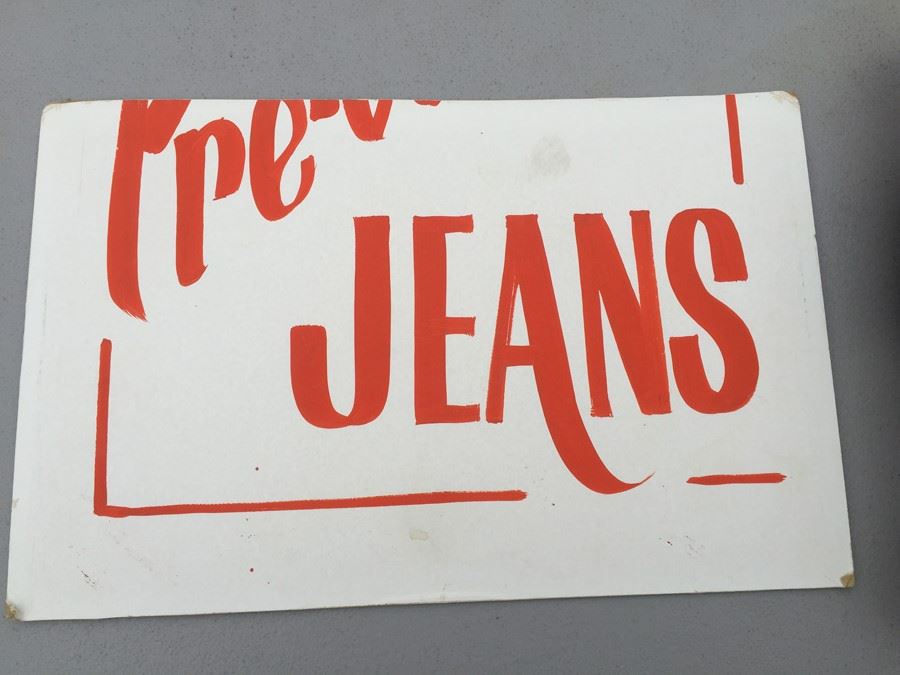 Vintage Hand Painted Retail Sign On Board [Photo 2]