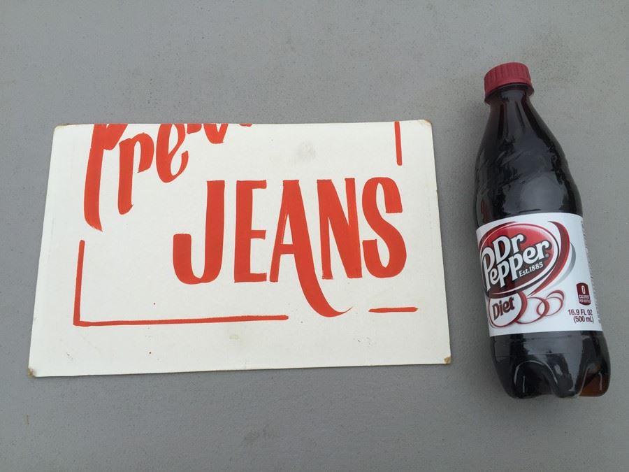 Vintage Hand Painted Retail Sign On Board