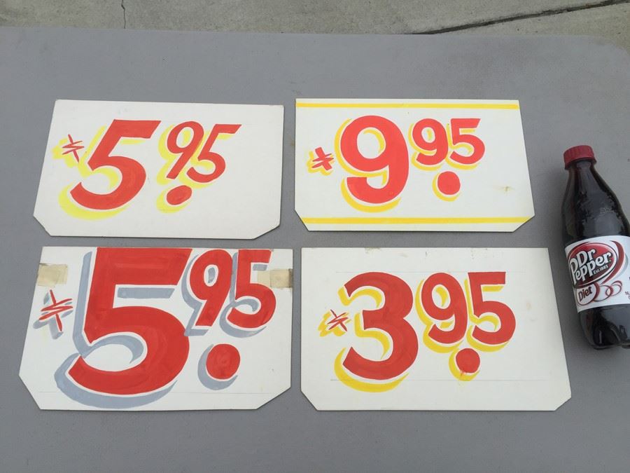 Vintage Hand Painted Retail Signs On Board [Photo 1]