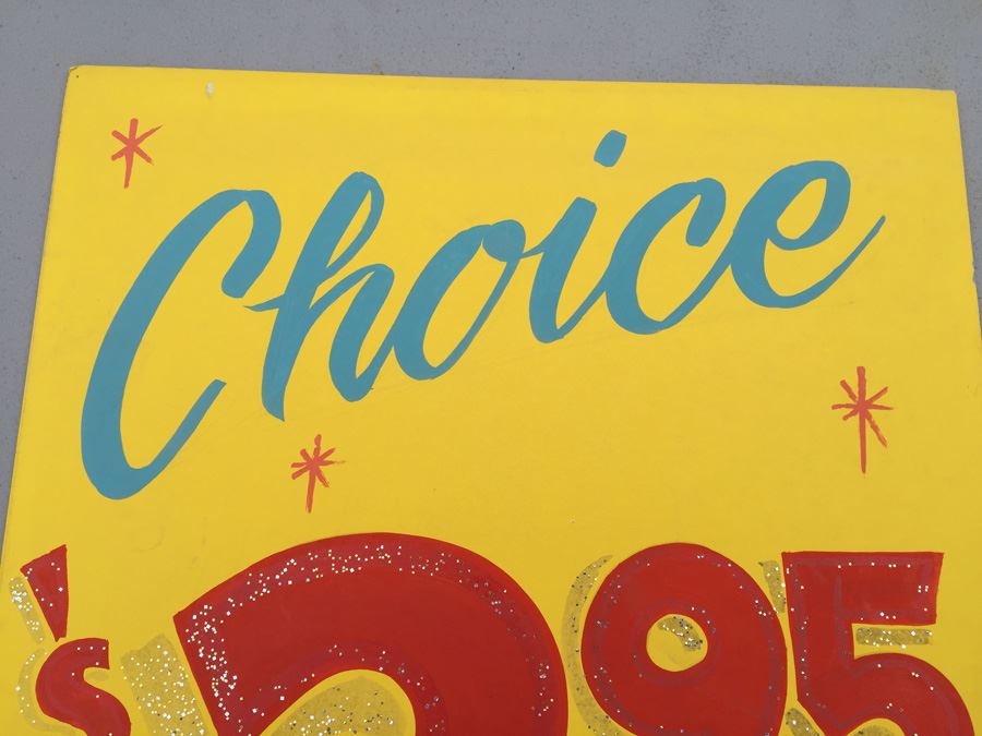Vintage Hand Painted Retail Sign On Board [Photo 4]
