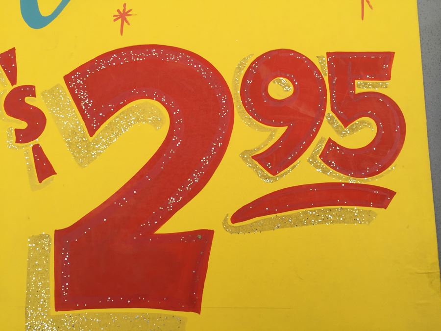 Vintage Hand Painted Retail Sign On Board [Photo 3]