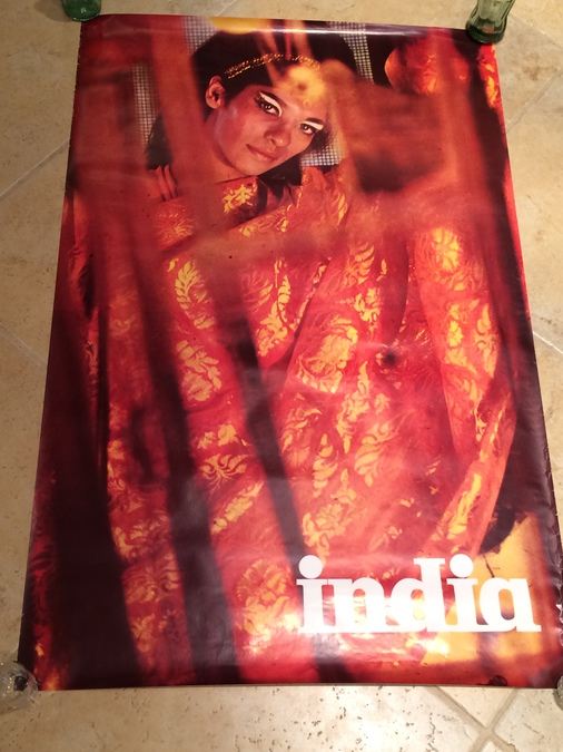 Original Vintage India Travel Poster