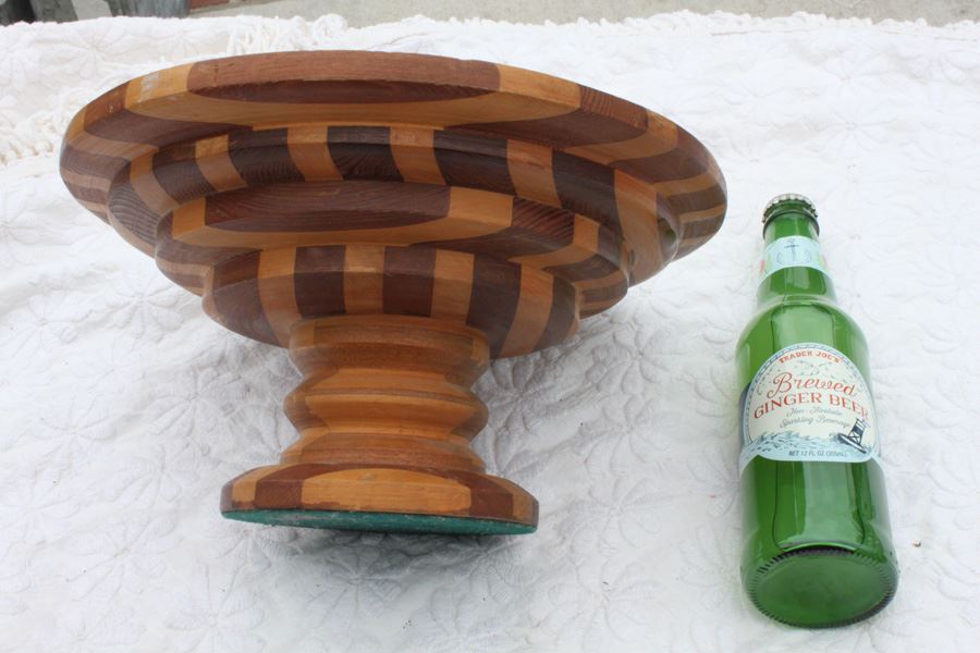 Unusual Wooden Footed Bowl