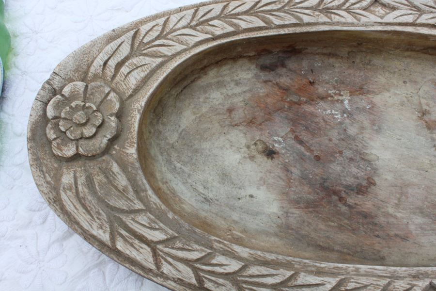 Vintage Carved Wood Bowl [Photo 3]
