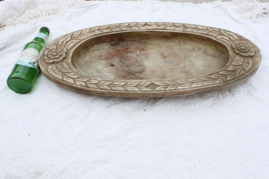 Vintage Carved Wood Bowl [Photo 1]