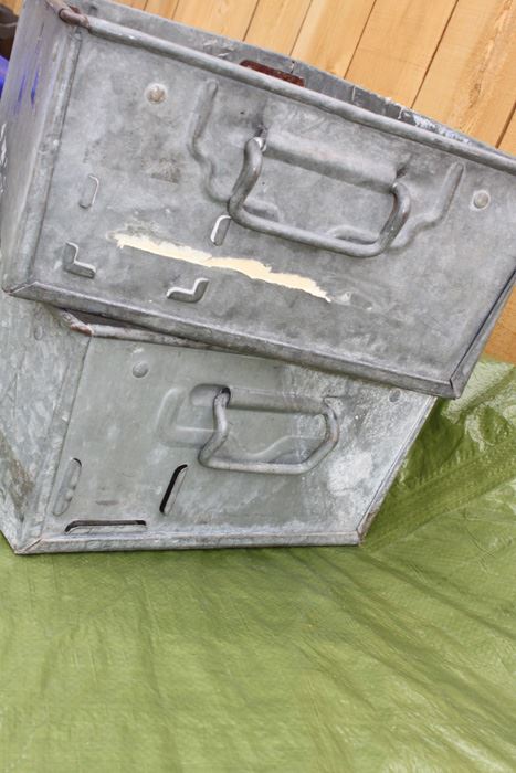(6) Xerox Galvanized Metal Tubs With Handles Marked Xerox PL 64A [Photo 12]
