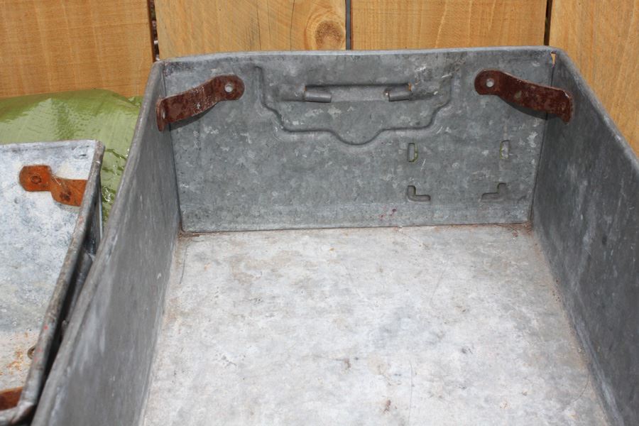 (6) Xerox Galvanized Metal Tubs With Handles Marked Xerox PL 64A [Photo 14]