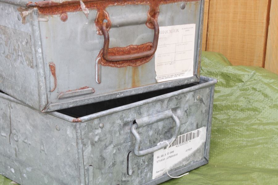 (6) Xerox Galvanized Metal Tubs With Handles Marked Xerox PL 64A [Photo 16]