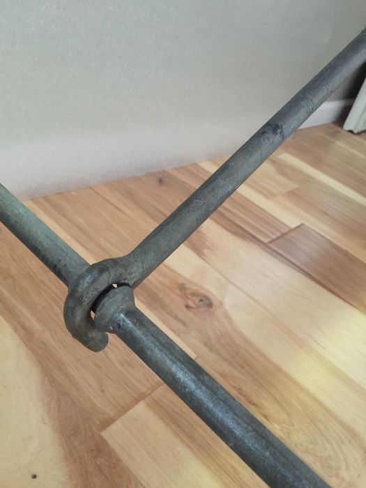 Vintage Wood And Metal Folding Leg Table With Brass Accents - Looks Like A Shuffleboard Table [Photo 15]