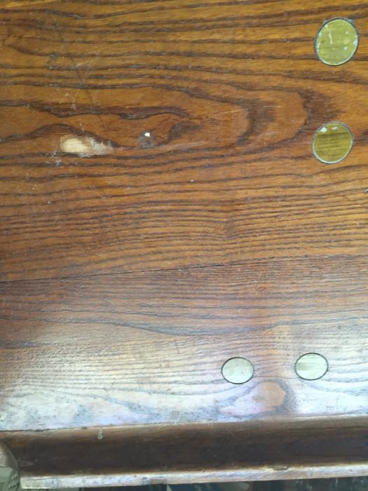 Vintage Wood And Metal Folding Leg Table With Brass Accents - Looks Like A Shuffleboard Table [Photo 8]