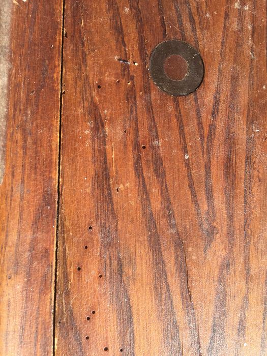 Vintage Wood And Metal Folding Leg Table With Brass Accents - Looks Like A Shuffleboard Table [Photo 9]