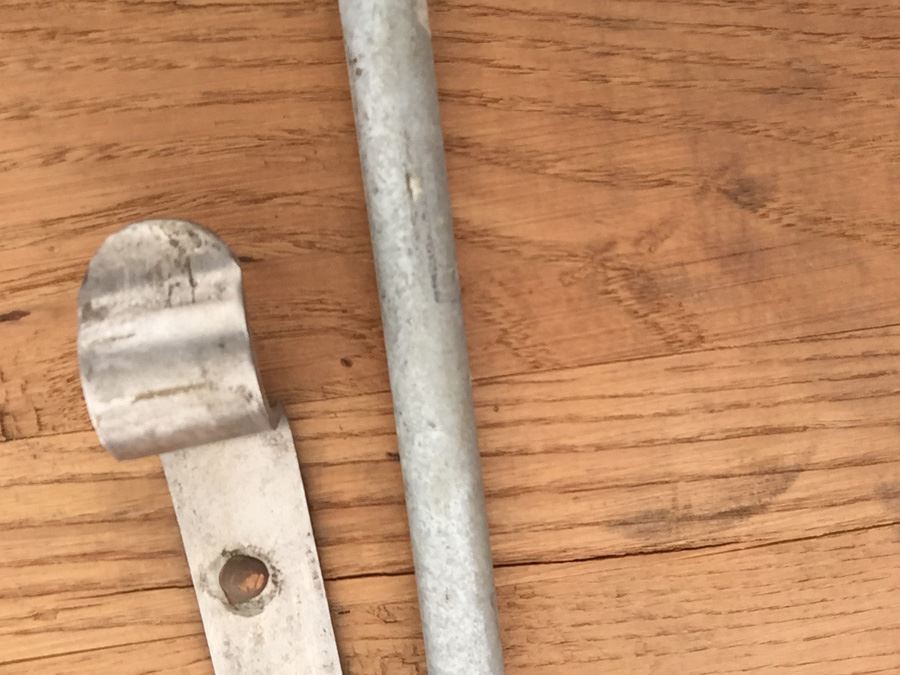 Vintage Wood And Metal Folding Leg Table With Brass Accents - Looks Like A Shuffleboard Table [Photo 14]