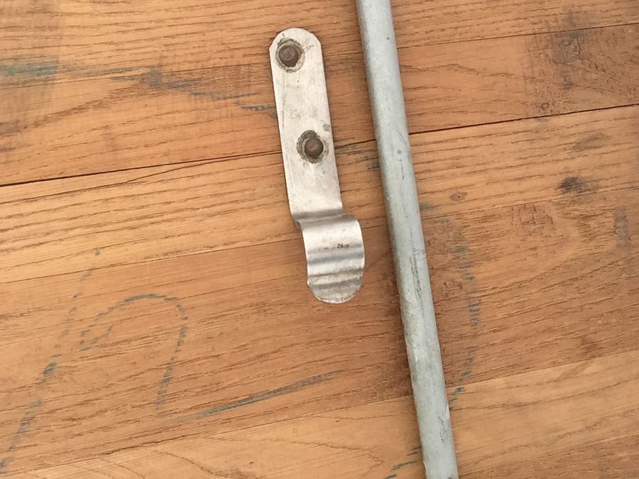 Vintage Wood And Metal Folding Leg Table With Brass Accents - Looks Like A Shuffleboard Table [Photo 13]