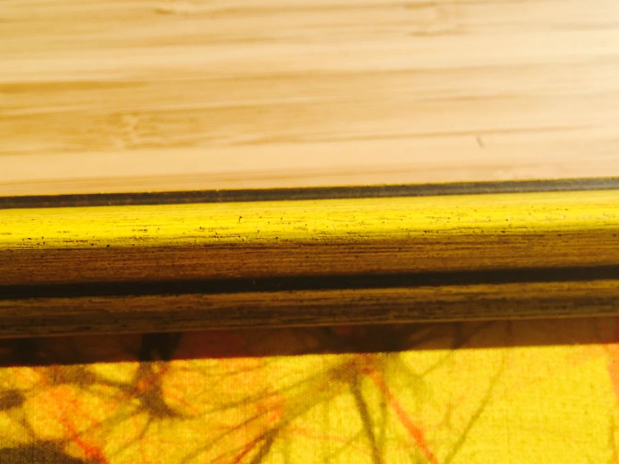 Large Yellow Batik Vintage Artwork Of Bird Framed [Photo 10]