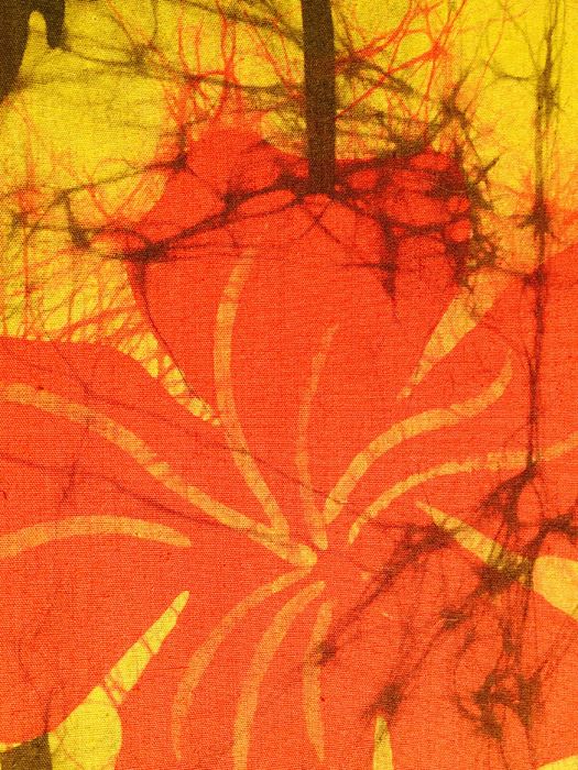 Large Yellow Batik Vintage Artwork Of Bird Framed [Photo 8]