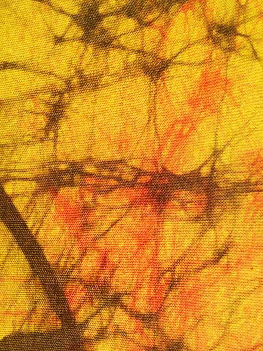 Large Yellow Batik Vintage Artwork Of Bird Framed [Photo 7]