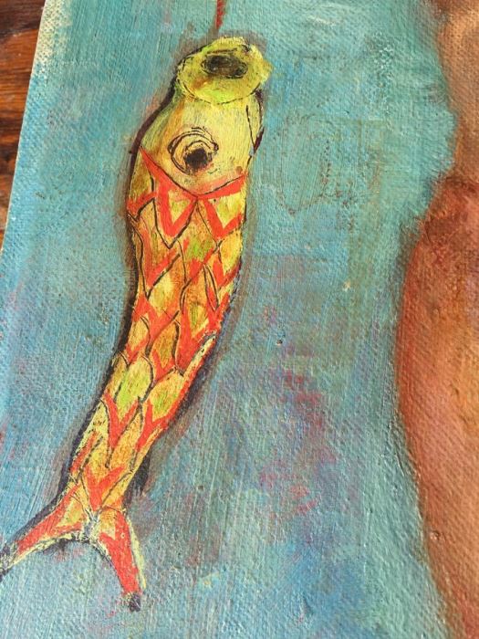 Original Artwork On Canvas Of Three Women And Fish [Photo 5]