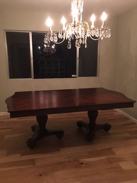 Wooden Dining Table With Two Leaves Sits Twelve - JUST ADDED