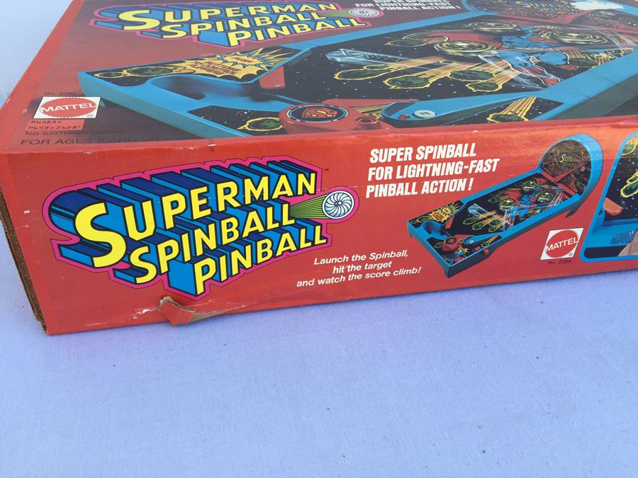 Superman Spinball Pinball Mattel New In Box Vintage 1978 [Photo 7]