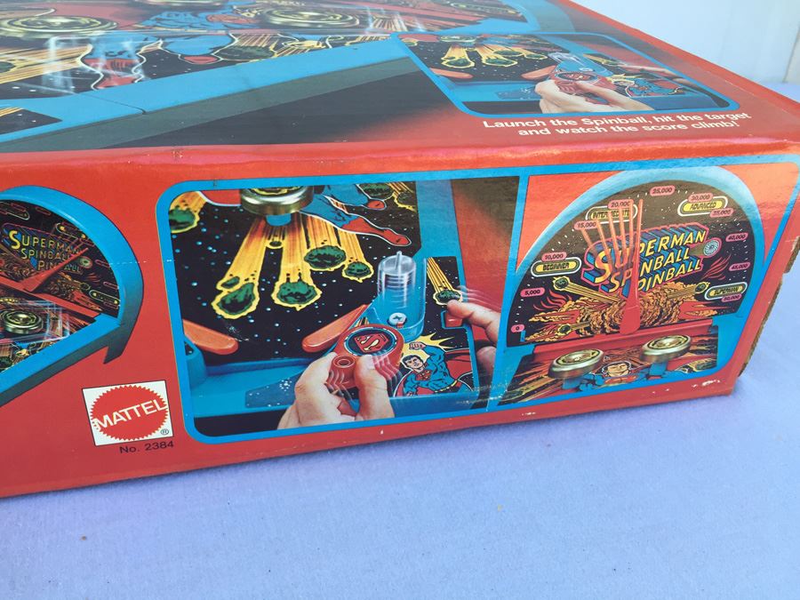 Superman Spinball Pinball Mattel New In Box Vintage 1978 [Photo 9]