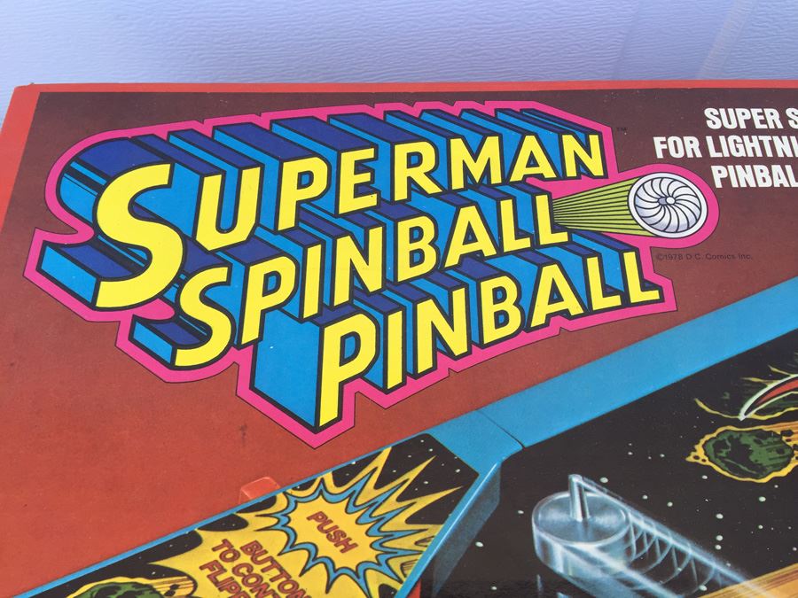 Superman Spinball Pinball Mattel New In Box Vintage 1978 [Photo 3]