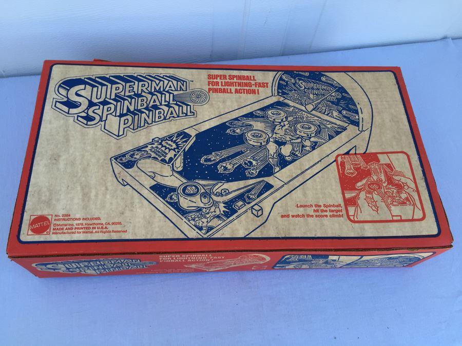 Superman Spinball Pinball Mattel New In Box Vintage 1978 [Photo 11]