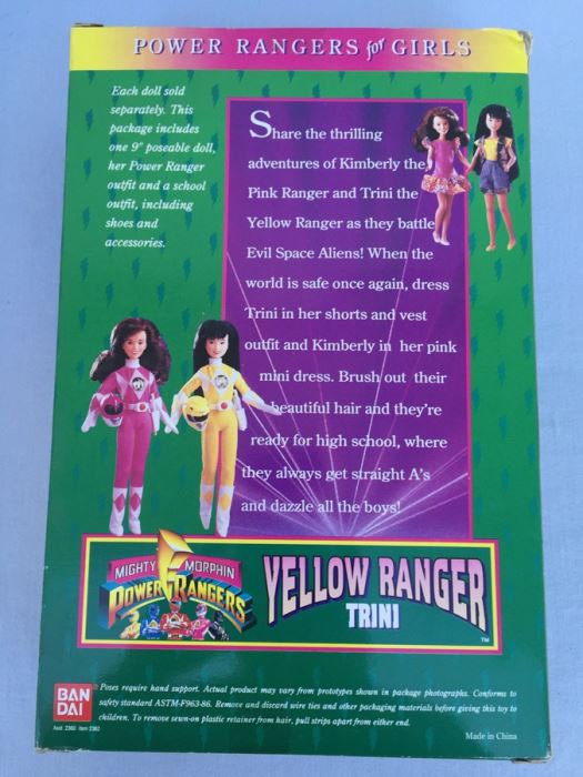 Mighty Morphin Power Rangers Yellow Ranger Trini Bandai New In Box Vintage 1994 [Photo 3]